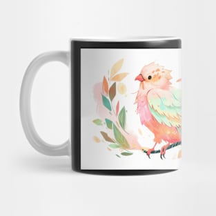 Whimsical and Cute Watercolor Bird Mug